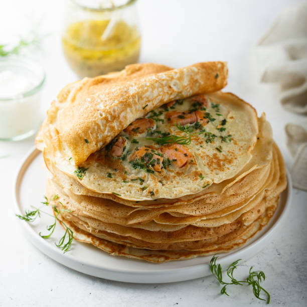 istock Pancakes with salmon and herbs 1199614989