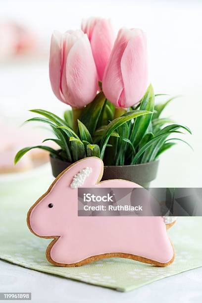 Easter Bunny Cookie Stockfoto und mehr Bilder von Blume - Blume, Blumentopf, Dessert