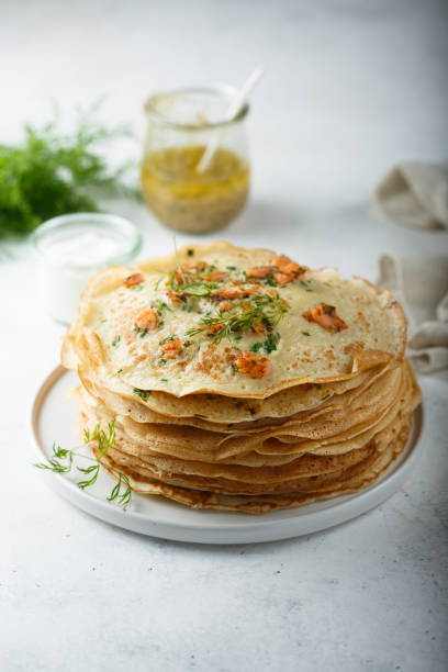 istock Pancakes with salmon and herbs 1199619183