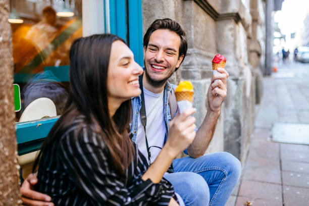istock Couple enjoy in ice cream 1199621365