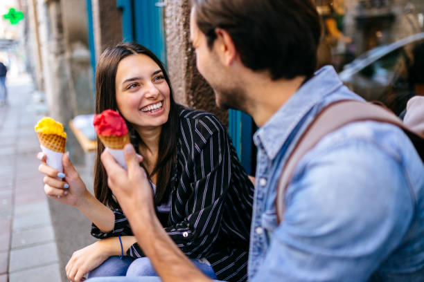 istock Couple enjoy in ice cream 1199621467