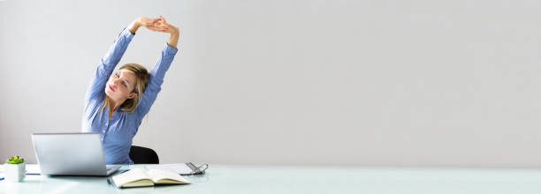 istock Businesswoman Stretching Her Arms 1199622476