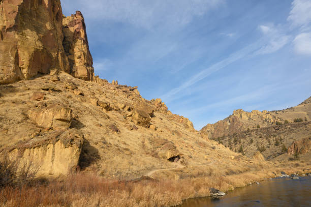 istock Rocks in a beautiful, beautiful canyon, desert river, Smith Rock State Park, Oregon 1199622484