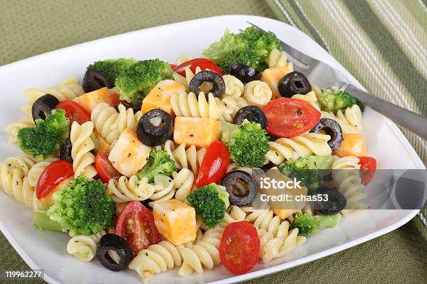 Pasta Salad Stock Photo - Download Image Now - Black Olive, Broccoli, Cheese