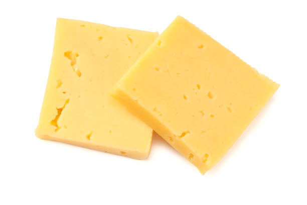 istock cheese slices isolated on white background. top view 1199623189