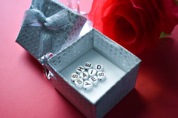 istock She said yes with a ring and a rose a and a ring box 1199630760