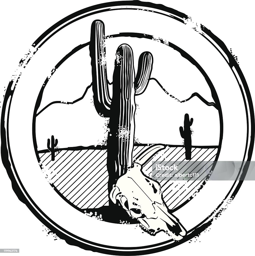 Great American desierto de la firma - arte vectorial de Cactus libre de derechos
