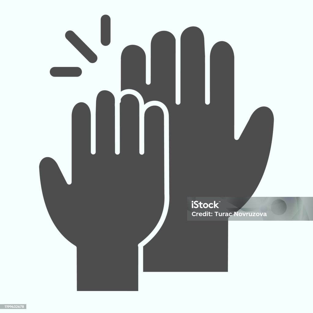 Give me five solid icon. Two hands in giving five action vector illustration isolated on white. Teamwork success glyph style design, designed for web and app. Eps 10. Give me five solid icon. Two hands in giving five action vector illustration isolated on white. Teamwork success glyph style design, designed for web and app. Eps 10 A Helping Hand stock vector