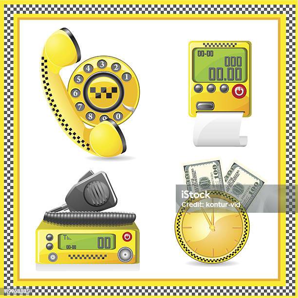 Ícones E Símbolos De Táxi - Arte vetorial de stock e mais imagens de Amarelo - Amarelo, Desafio, Distante