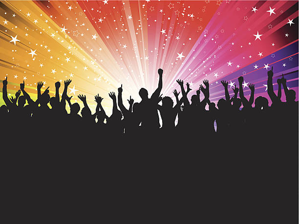istock Silhouette of a lot of people partying 119963877