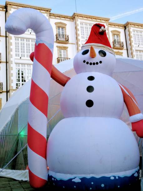 istock Inflatable snowman, Chistmas decoration. 1199643873