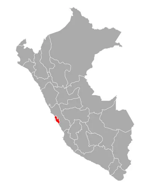 Vector illustration of Map of Lima Metropolitana in Peru