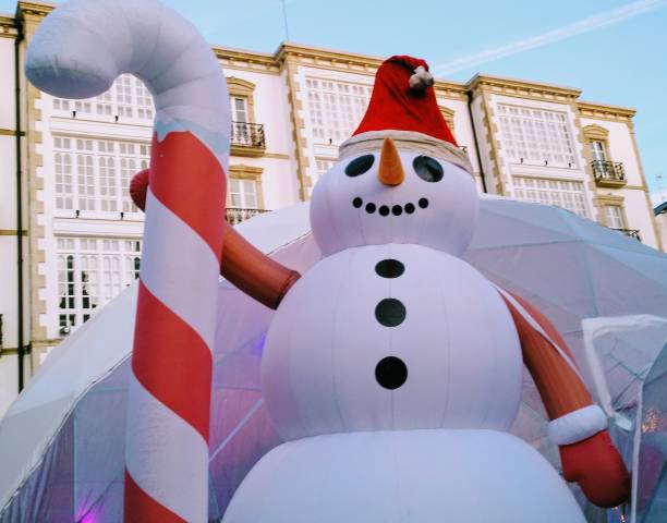 istock Inflatable snowman, Chistmas decoration. 1199644166