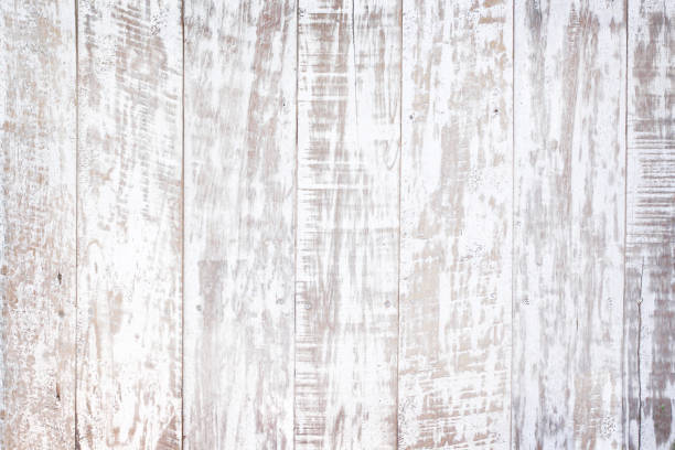 istock Wooden old plank white paint  wall texture in vertical patterns abstract background 1199644918