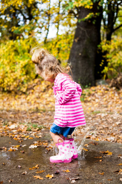 istock little girl playing in poddle 1199650718