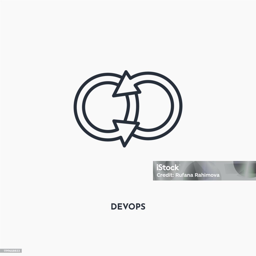 Devops Simbol Devopsumrisssymbol Einfache Lineareelementillustration Isolierte Linie ...