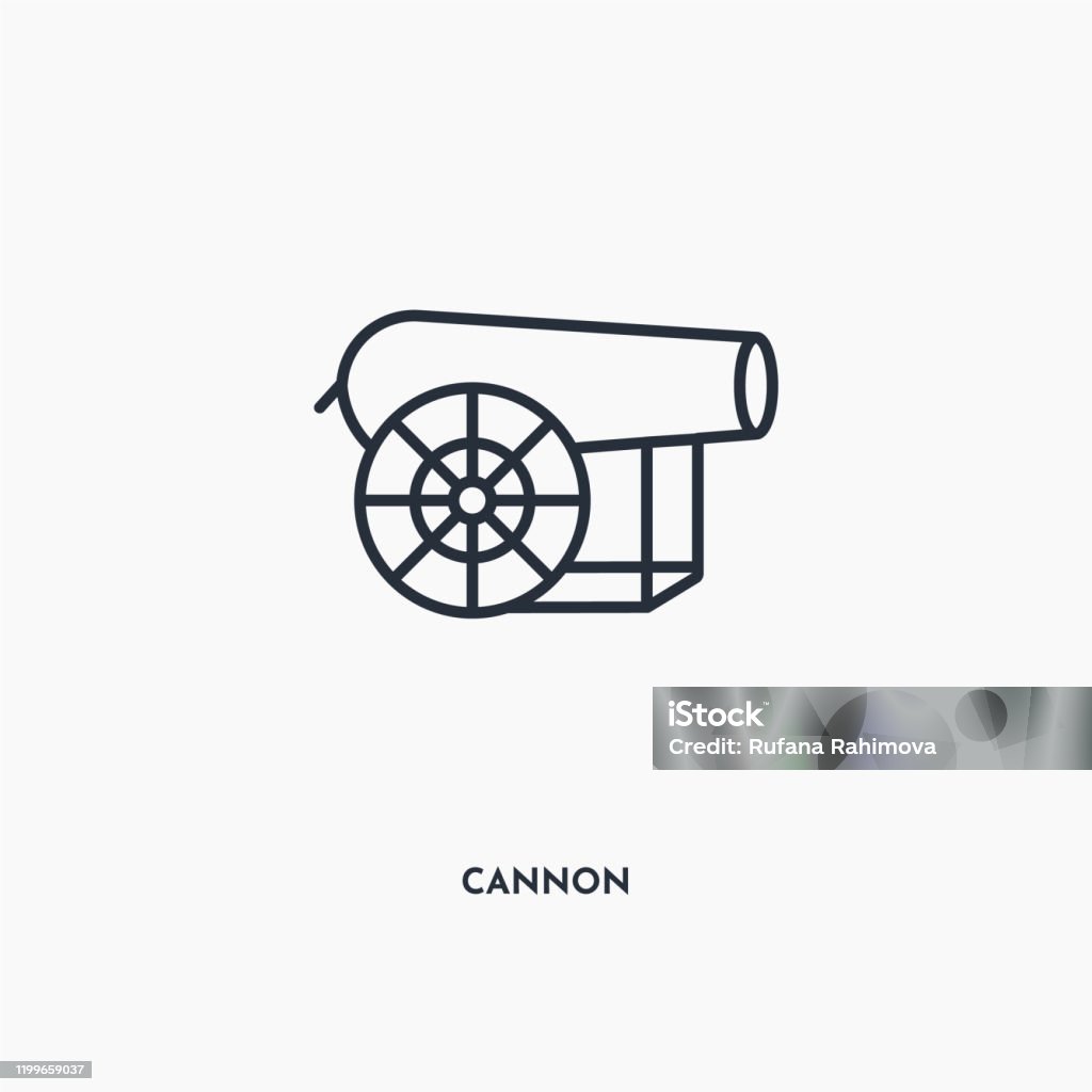 Pictogram Cannon Outline Eenvoudige Lineaire Element Afbeelding Geïsoleerd  Lijn Kanon Pictogram Op Witte Achtergrond Dunne Lijn Teken Kan Worden  Gebruikt Voor Web Mobiel En Ui Stockvectorkunst En Meer Beelden Van Antiek -