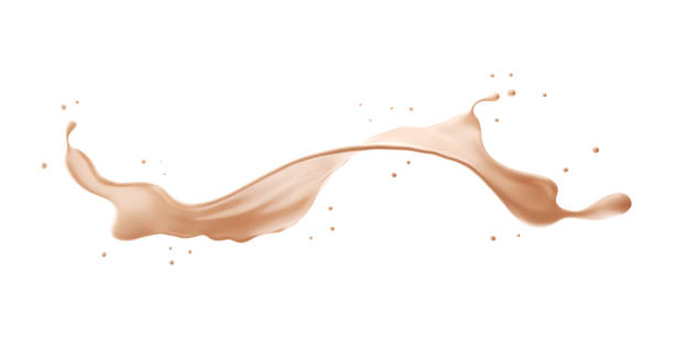 liquid foundation splash element. - liquid foundation imagens e fotografias de stock