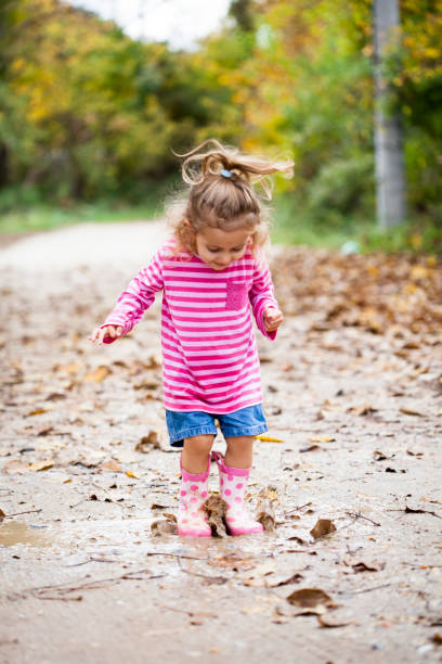 istock little girl playing in poddle 1199659451