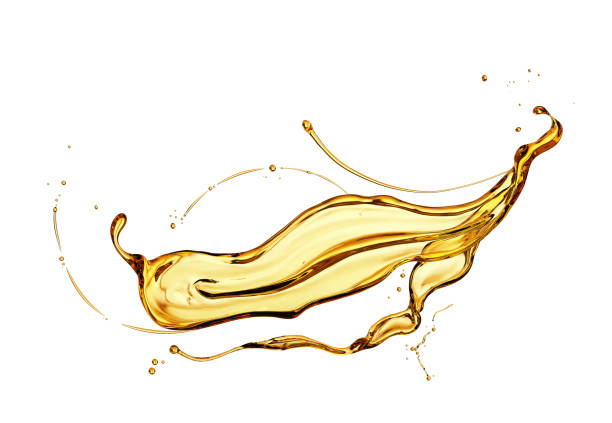 istock Olive or engine oil splash isolated on white background. 1199659465