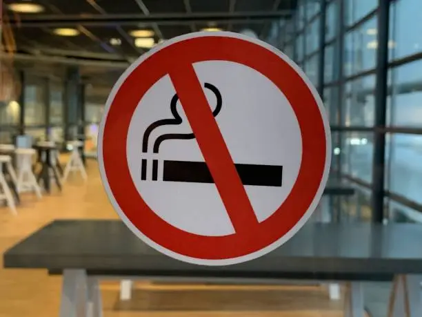 Photo of No Smoking Sign in airport