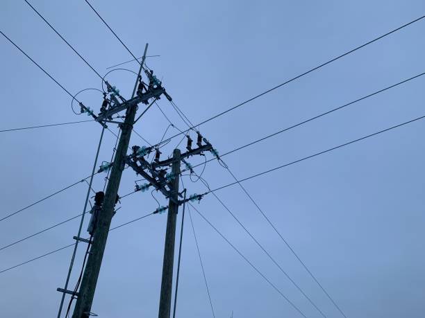 istock Tangle of wires on a pole 1199663208