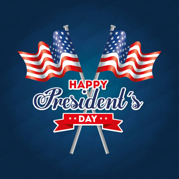 istock Flags of usa happy presidents day vector design 1199664609