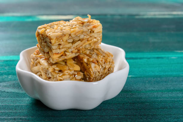 istock sweet rice puffs block on a dish with copy space 1199664748