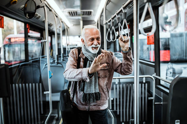 istock Senior Man in the Bus 1199664940