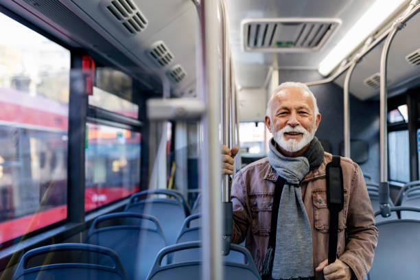 istock Senior Man in the Bus 1199665374