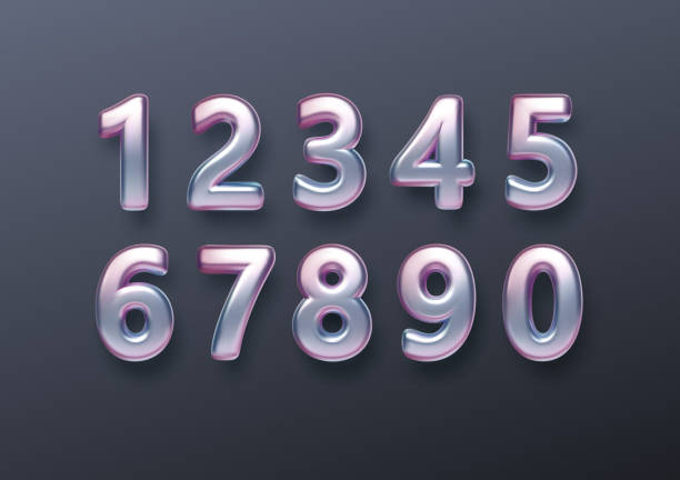 istock Realistic 3d golden font color rainbow holographic numbers isolated on black background. Design element for holiday greeting flyers, banners, certificates, postcards. Vector illustration 1199666003