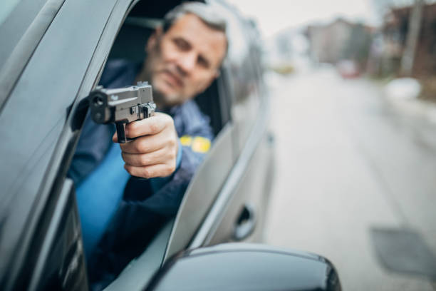 istock An FBI agent with a gun in his hand 1199667246
