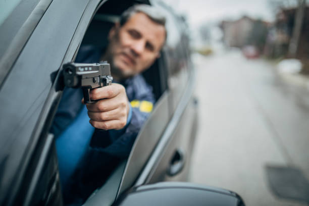istock An FBI agent with a gun in his hand 1199667793