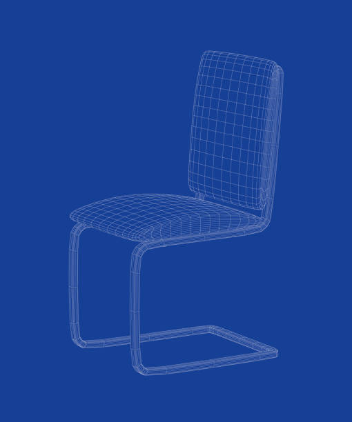 istock 3D wire-frame model of dining chair 1199667882