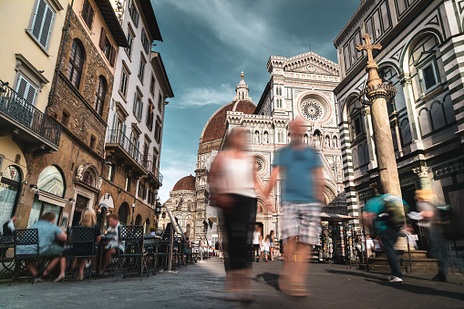 People visit Florence, Italy - Santa Maria del Fiore Cathedral