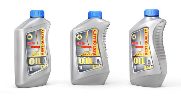 istock Motor oil bottles isolated on a white. 3d illustration 1199668348