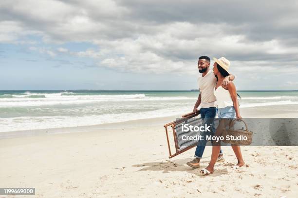 Babe This Is Just What We Need Stock Photo - Download Image Now - Beach, Picnic, African Ethnicity
