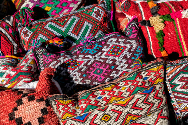 istock Colorful Moroccan cushions with traditional Berber design. 1199670125