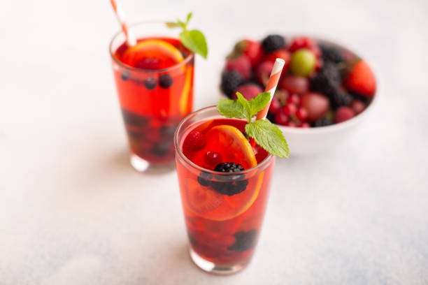 istock Fresh summer berry drink with lemon and mint. 1199672902