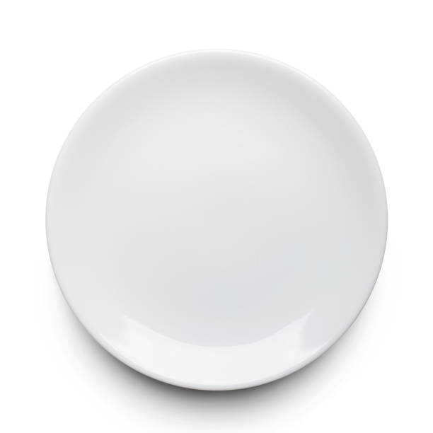 istock Simple circular porcelain plate isolated on white and shadow with shadow. 1199674764