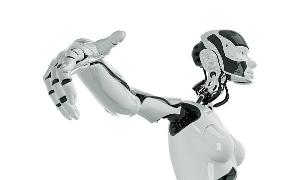 istock Futuristic woman with arm up 119967593