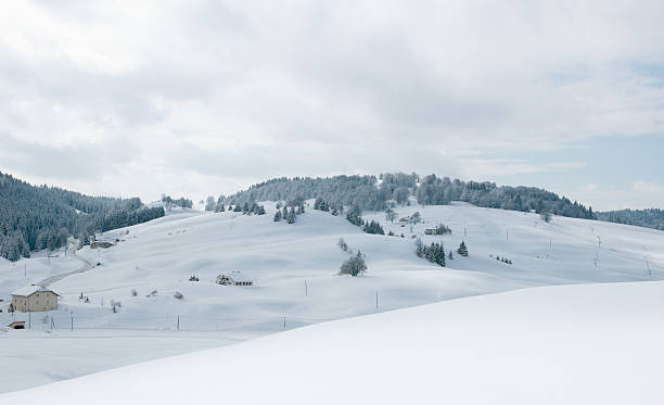 Mountain Landscape of Jura's mountains during winter jura stock pictures, royalty-free photos & images