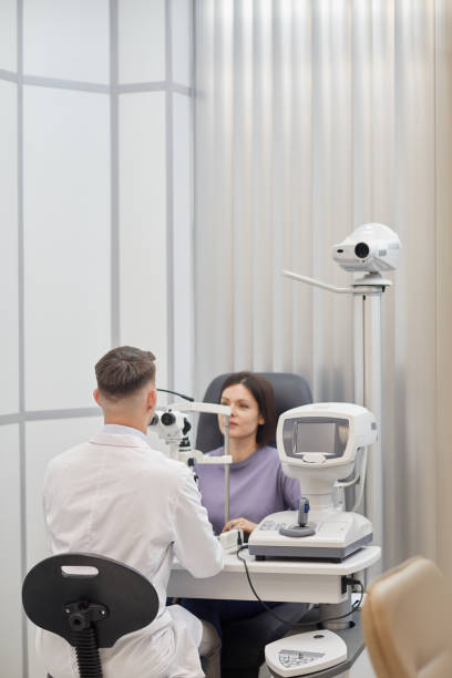istock Young Woman in Opthalmology Clinic 1199676178