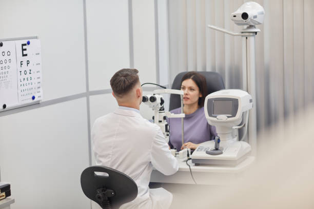 istock Young Woman in Opthalmologist Office 1199676186