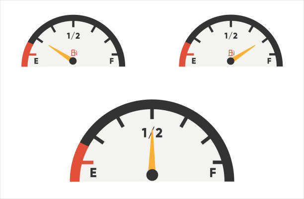 illustrations, cliparts, dessins animés et icônes de icône de jauge de carburant. indicateurs d'essence fixés. indicateur de carburant. vecteur - station symbol computer icon gasoline