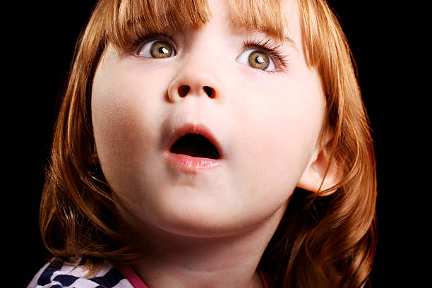 Shocked little girl stock photo