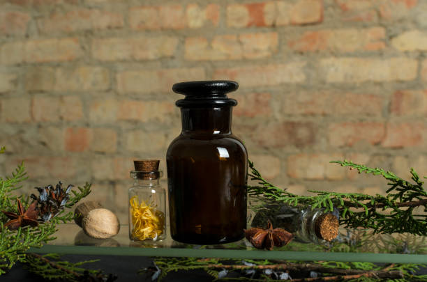 Liquid in the bottle, close-up.