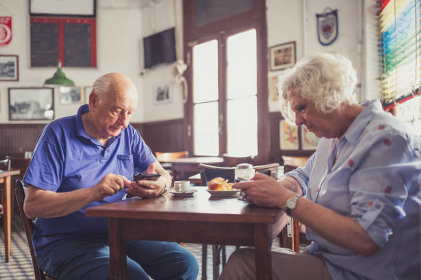 istock Senior couple in a cafe 1199679612