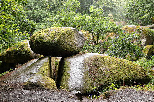 Le Chaos de Rochers or the Chaos of Rocks in Huelgoat forest, Brittany