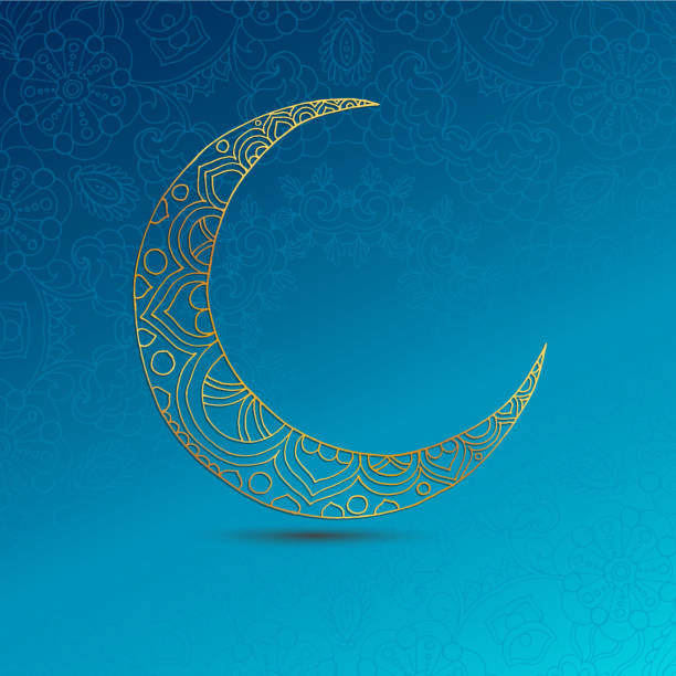 라마단 카림 인사말 디자인 일러스트. - islam mosque moon crescent stock illustrations